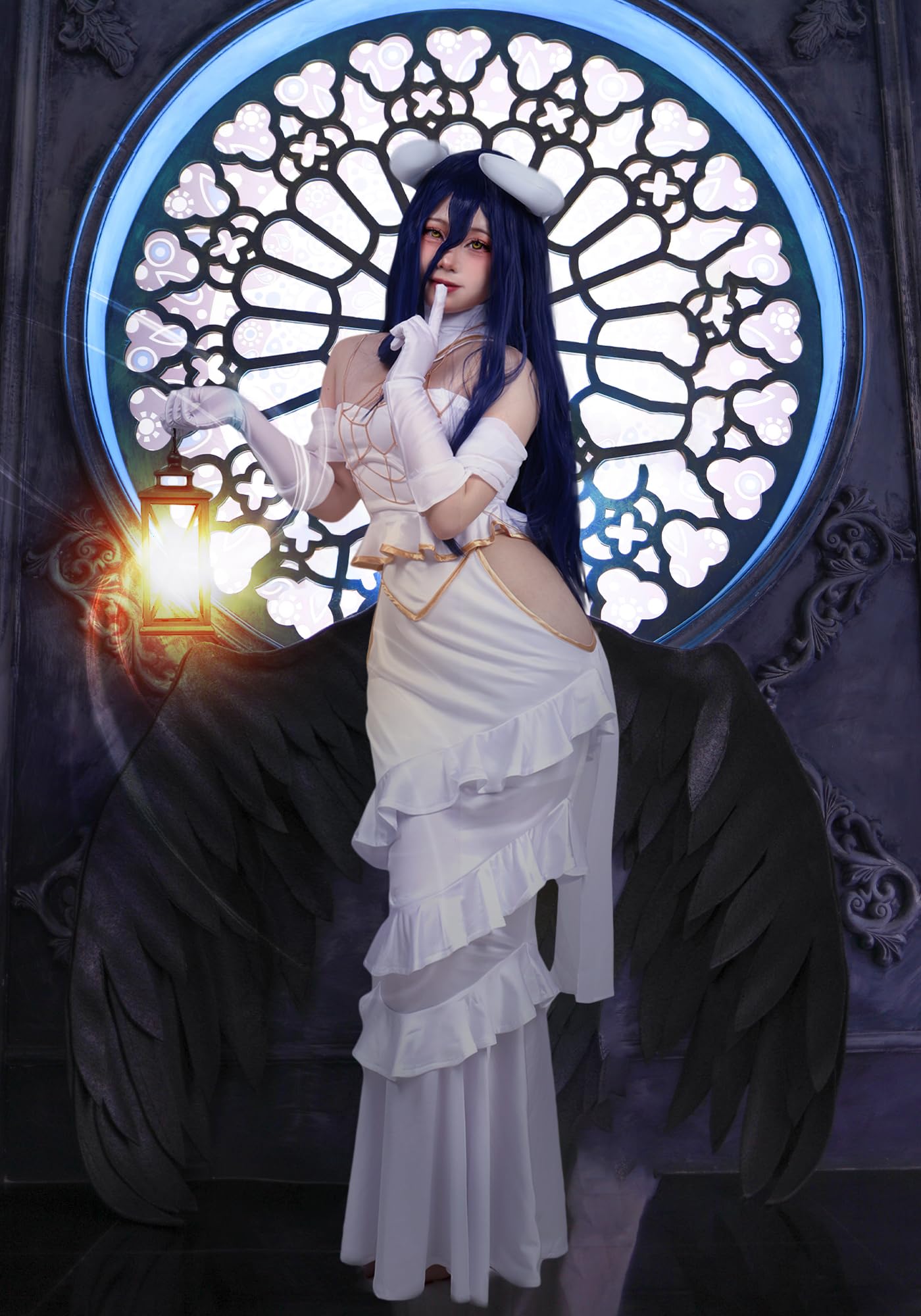 C-ZOFEK Women Anime Cosplay Dress Off the Shoulder Costume Outfit Full Set Goddess Prom White Fishtail Dress: Small