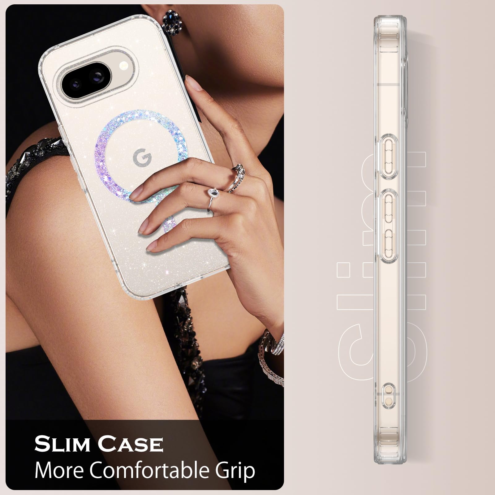 For Google Pixel 9A Case: Clear Unisex Shockproof Flexible TPU Slim Fit Transparent Protective Phone Crystal Clear For Pixel 9A Case(Clear) (Pink - View #14