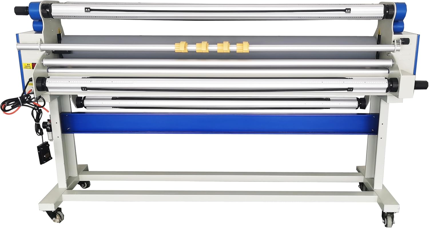 67" Wide Format Full-Auto Cold&Heat Assisted Laminator Machine with 4 Trimmers,Max Speed 40 ft/min,65" Max Width,1.1" Thickness,Digital Display for Vinyl Graphics, Inkjet Prints,Posters