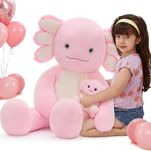 Miniatura 17 de MorisMos Osos de peluche gigantes, Oso de peluche mamá de 28'' con 3 bebés dentro de la barriga, 4 paquetes de peluches grandes para niños, niña,