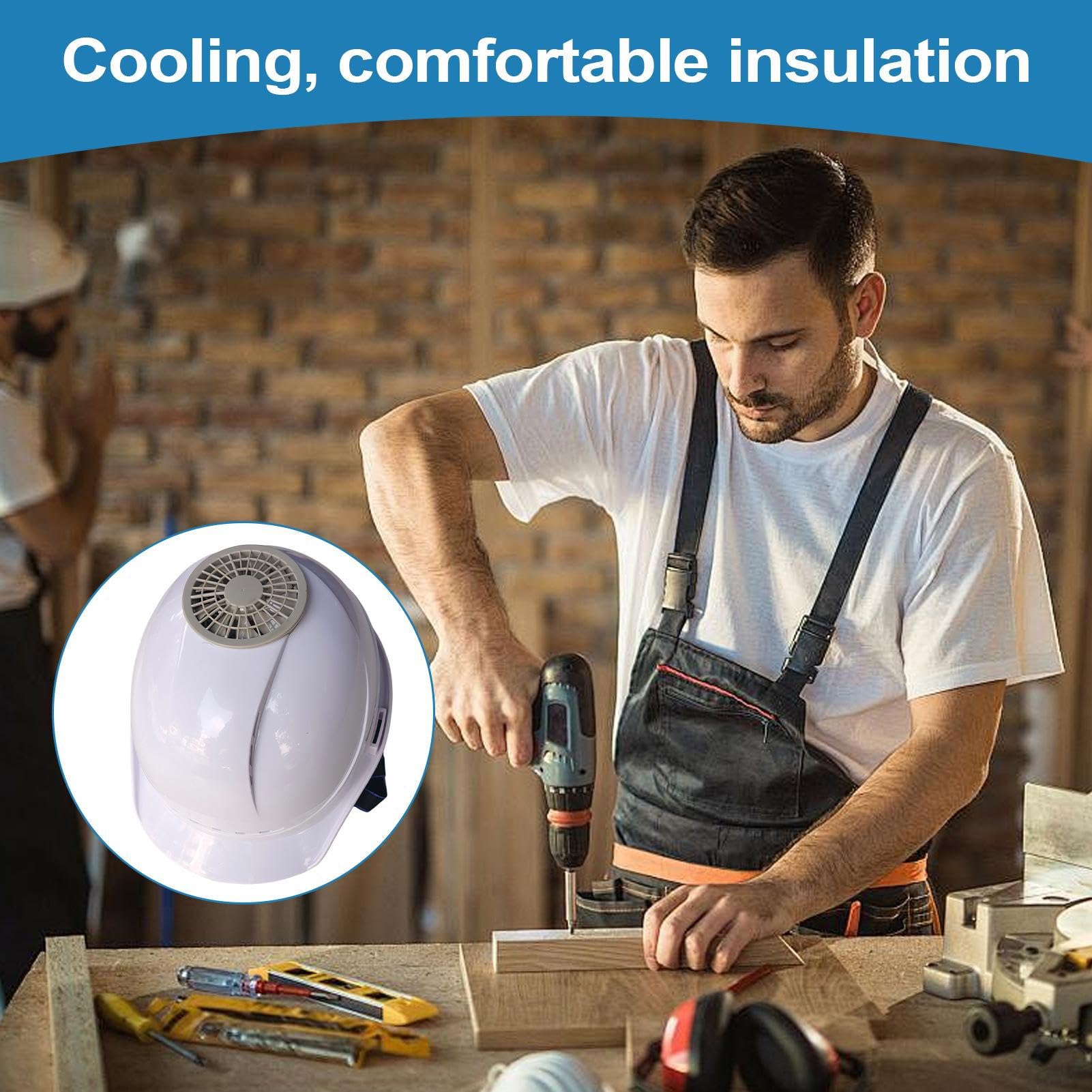 Ventilateur de casque de sécurité, casque de construction avec ventilateur | Casquettes ventilées réglables, équipement de protection de la tête pour femmes, hommes et travailleurs de plein