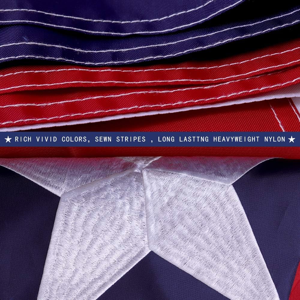 Texas Flag 2x3 ft-Embroidered Stars,Sewn Stripes,Heavy Duty Durable Nylon Outside US TX Flags,Brass Grommets,Perfect for Indoor/Outdoor Use Texas State Flag - Image 5