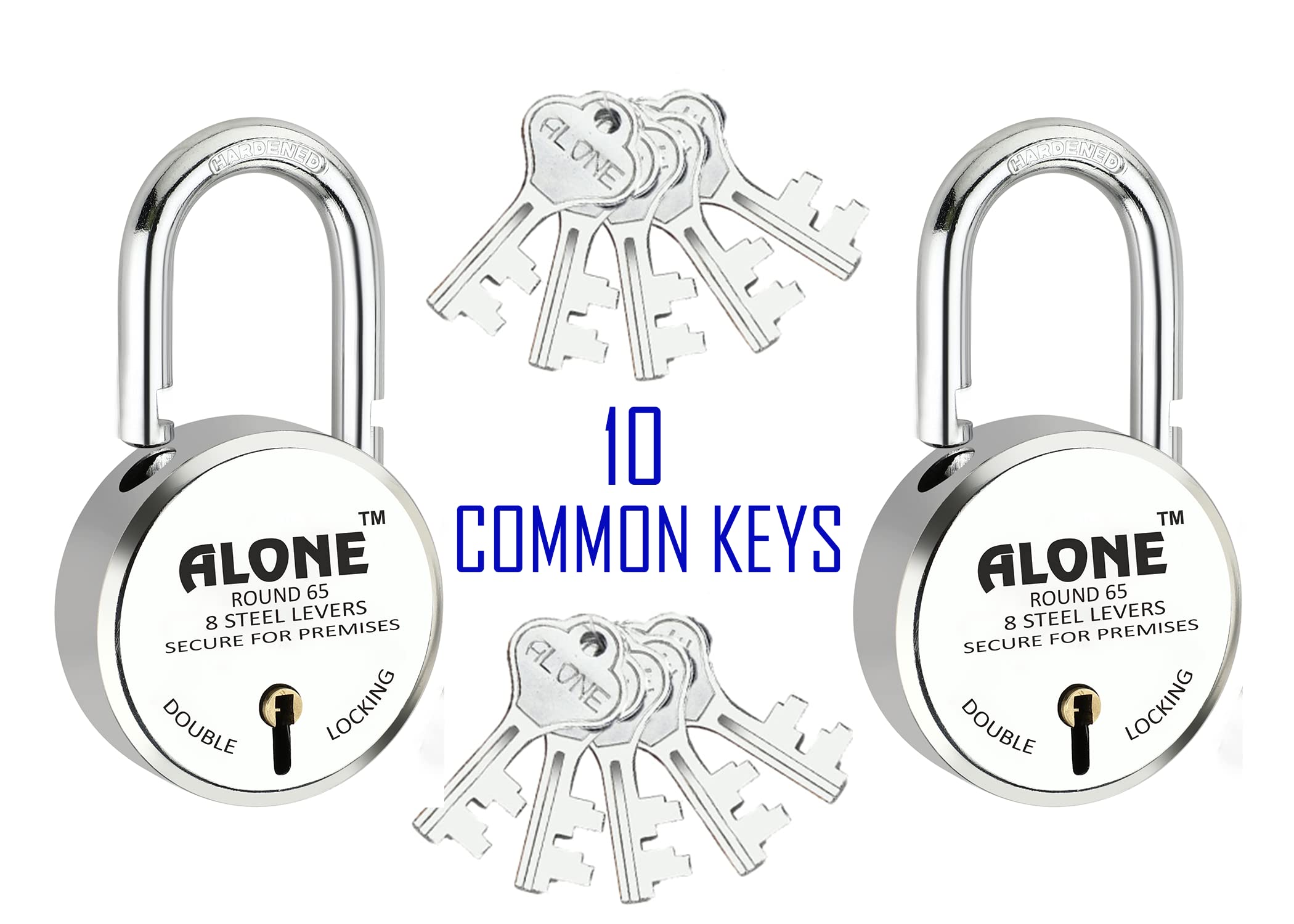 Alone Padlocks Small Size 50mm 6 Keys Lock | Hard Shackle Double Locking | Lock and Keys for Home Door Gate Shop Shutter Office, Chrome Finish Rust Resistance | Made in India (Pack of 01) — Amazon image 23