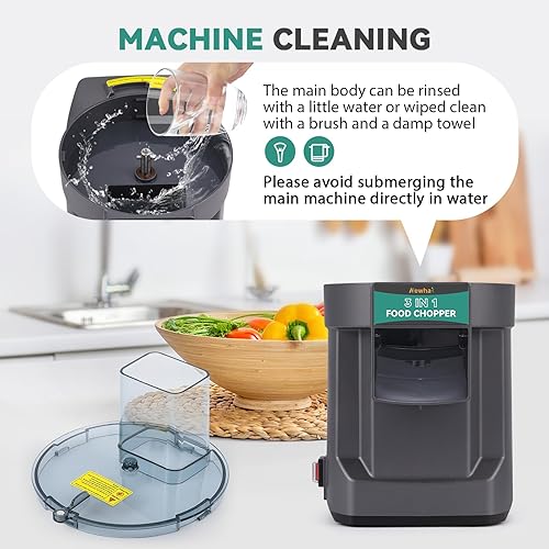 Miniatura 6 de Newhai Trituradora eléctrica 3 en 1 para cortar verduras multifuncional, máquina automática de verduras y frutas, para uso comercial y doméstico,