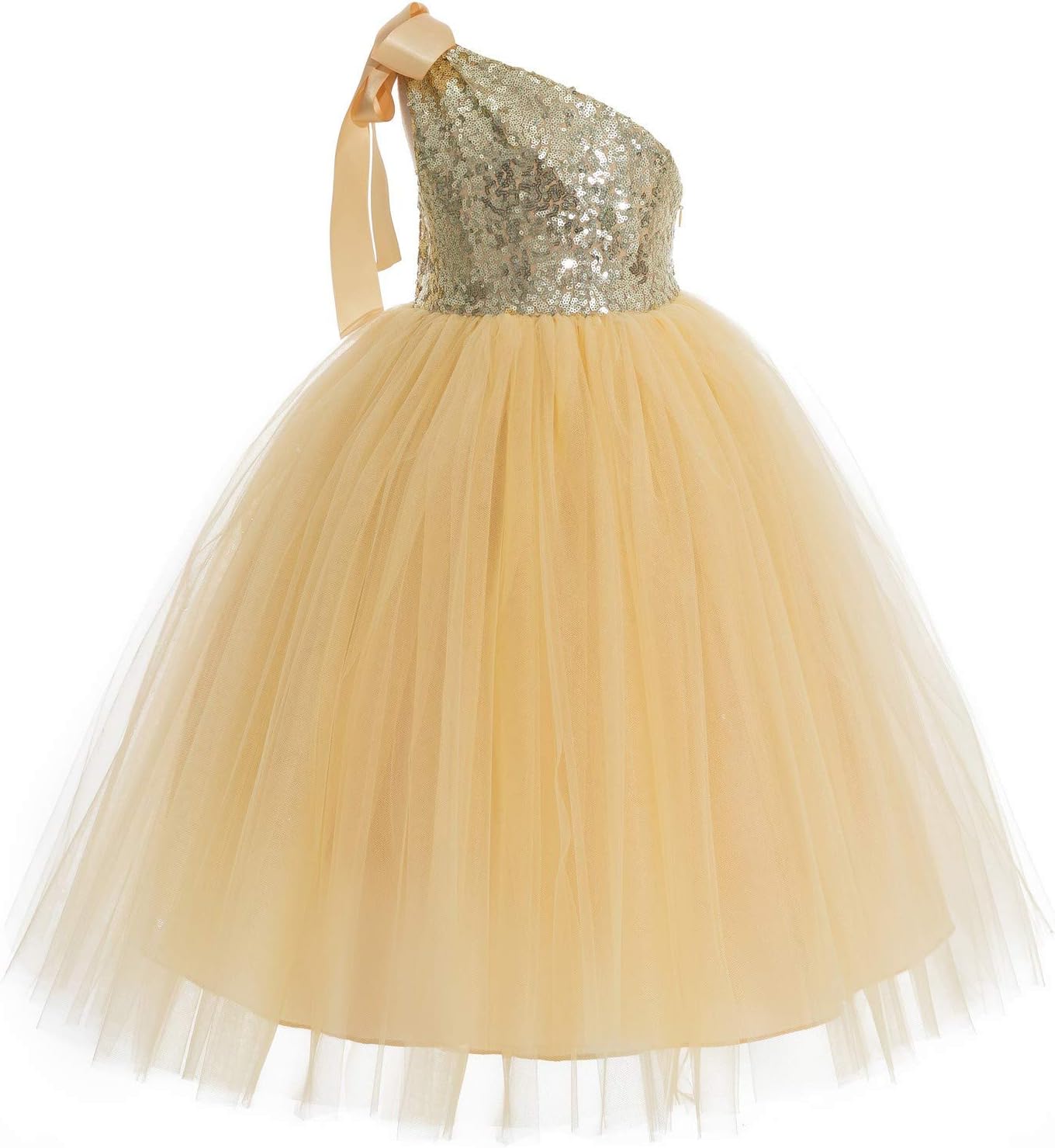 ekidsbridal One-Shoulder Sequin Tutu Flower Girl Dress Corset Dress Wedding Pageant Dresses Ball Gown Tutu Dresses