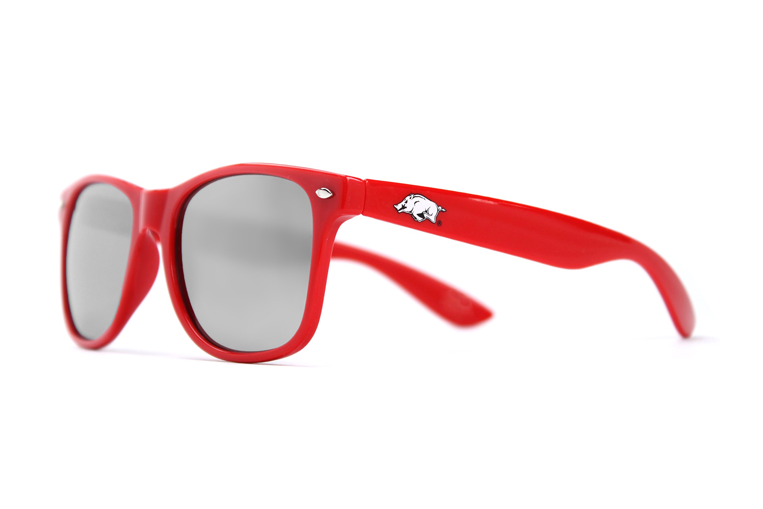 NCAA Arkansas Razorbacks ARK-1Red Frame Silver Lenses Sunglasses, One Size, Red