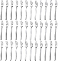 Pleafind 36-Piece 8-Inch Stainless Steel Dinner Forks Set - Mirror Polished, Ergonomic, Dishwasher Safe Silverware for Home, Kitchen, Restaurant