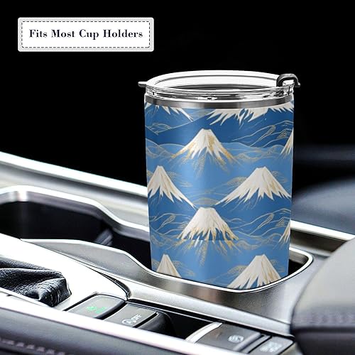 Miniatura 5 de Tazas japonesas de acero inoxidable Fuji de acero inoxidable con tapa con pajilla, resistente a fugas, taza de café de viaje para café, lindo vaso