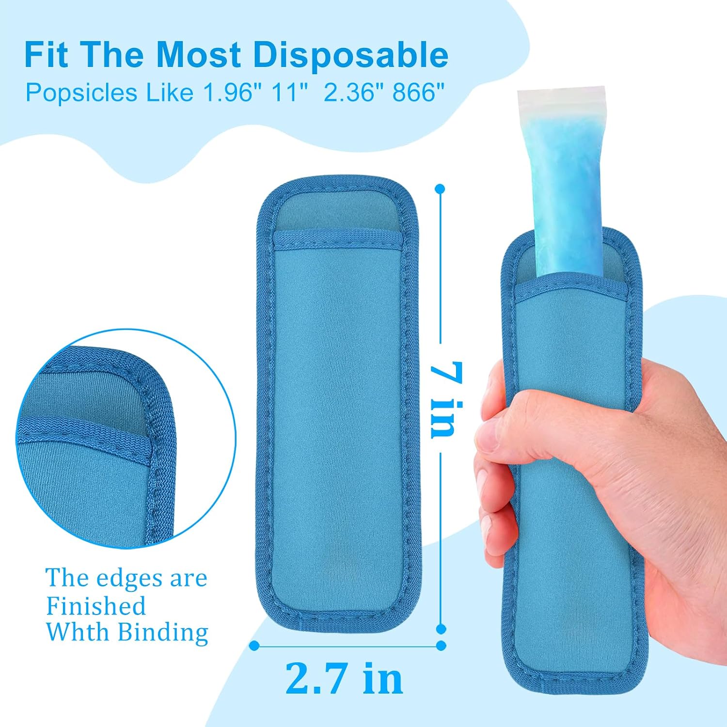 8 PCS Reusable Ice Pop Sleeves, 8 Assorted Colors Neoprene Popsicle Holders, Anti-Freezing No Drip Insulated Sleeves for Frozen Treats, Ice Cream, Yogurt Tubes, Washable for Kids Adults Summer Party image 3