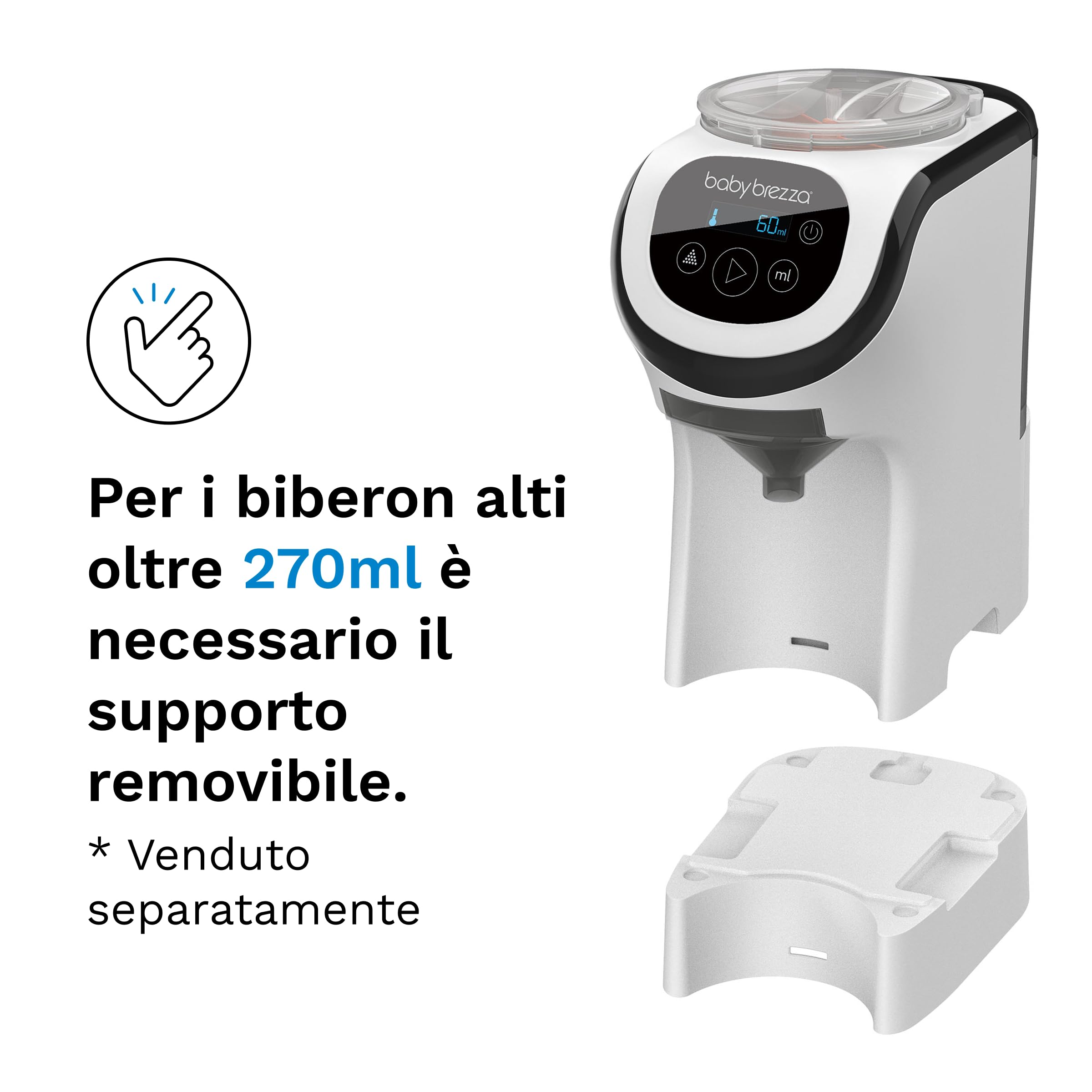 Baby Brezza Formula Pro Mini – Miscelatore per la Preparazione di Formula per Neonati - prepara Latte in Polvere - portatile e compatto per i Viaggi - bianco