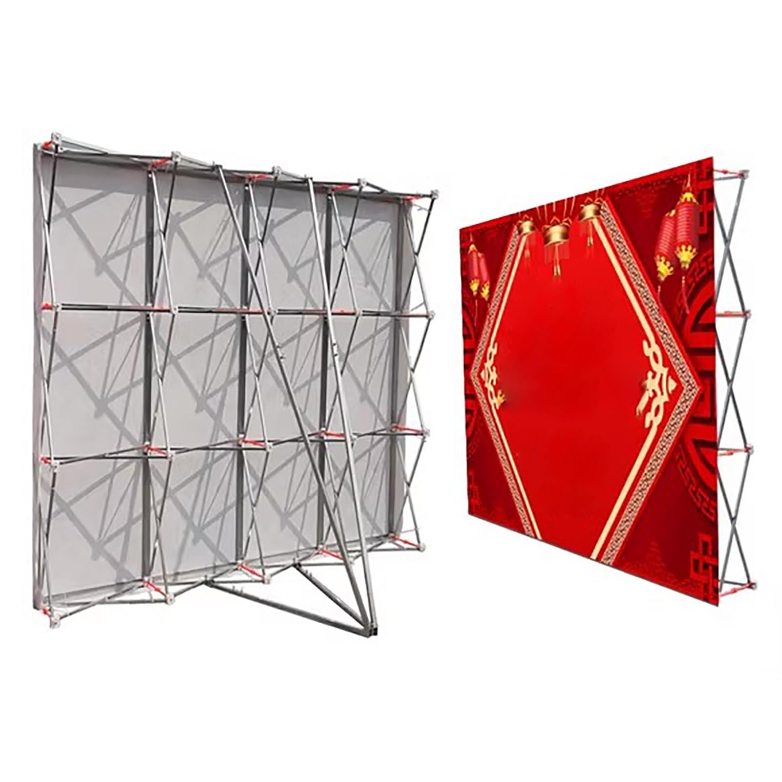 Présentoir Pop-up en Tissu occultant en Aluminium, étagère de Stand Pliable pour Toile de Fond de Salon Commercial, Support d'exposition Pop-up sans bannière (2 x 3 m (6,6 x 9,8 pi))
