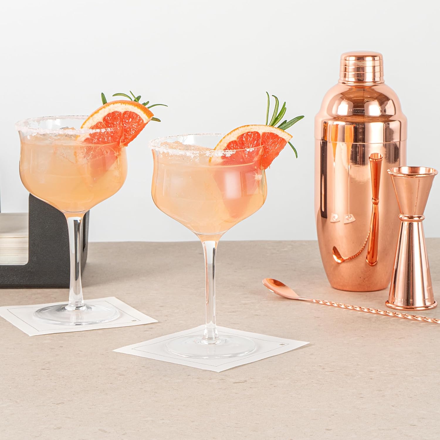 Restaurantware-Vetri 12 Ounce Bar Glasses, 24 Dishwashable Martini Glasses - No Lead, Long Stemmed, Clear Glass Cocktail Drinkware, For Hosting Parties, Serve Wine, Margarita, Cosmopolitan, And More