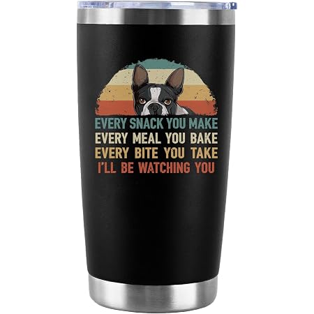 Boston Terrier Stainless Steel Tumbler – 20oz Insulated Travel Mug With Lid, Funny Dog Mom Gift
