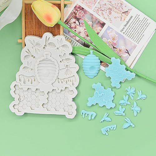 Miniatura 7 de Molde de silicona con forma de panal de abeja para chocolate, moldes para hornear abejas de primavera y verano, mini jabón, pastel de pan,
