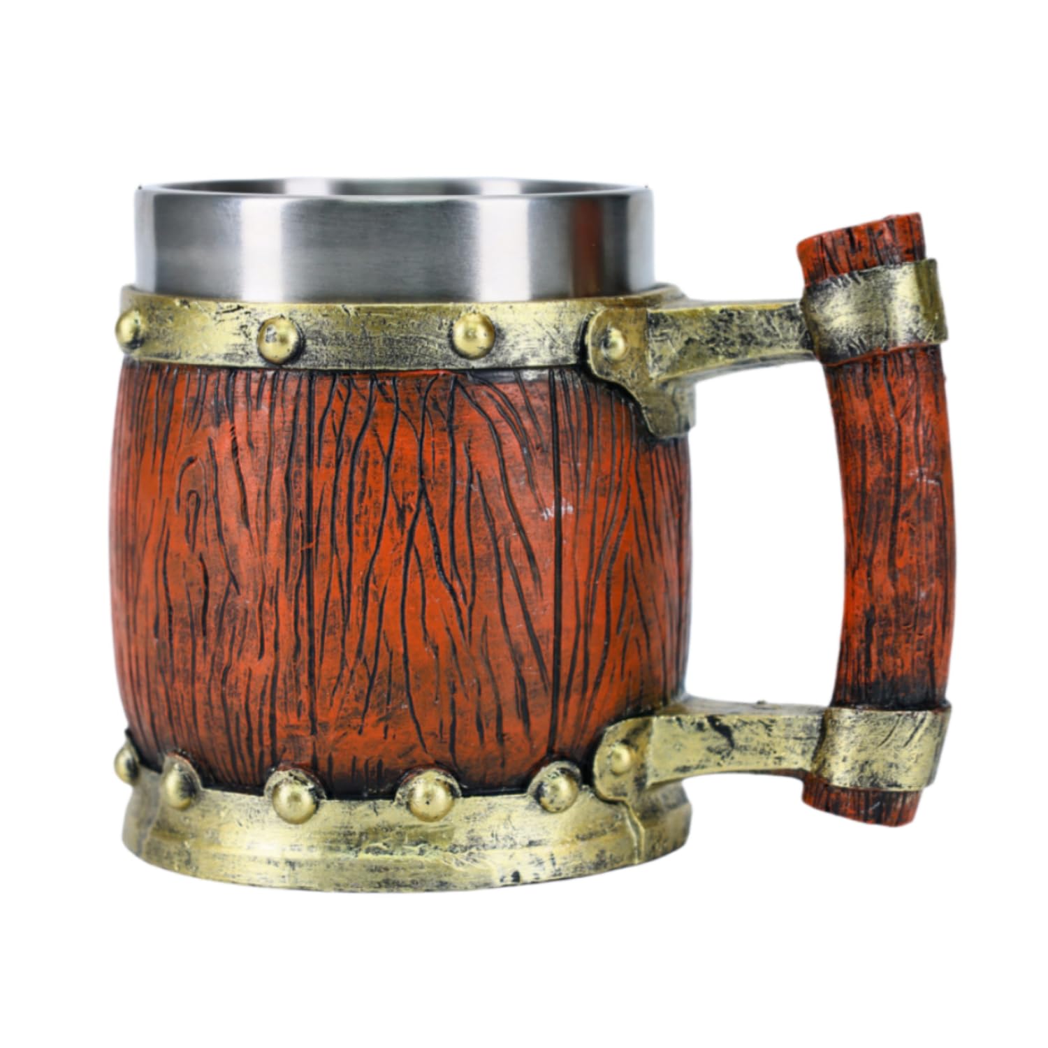 Jarra de cerveza medieval artesanal, el regalo original dorado para hombres