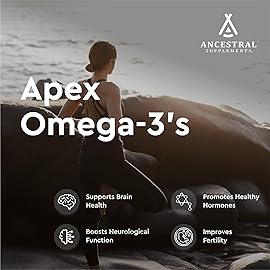 Ancestral Supplements Wild Caught Fish Eggs, 2400mg, Omega-3 Supplement Supports Brain, Heart, Fertility and Inflammatory Health, Whole Food Source of Vitamin D, K2, and A, Non-GMO, 180 Capsules