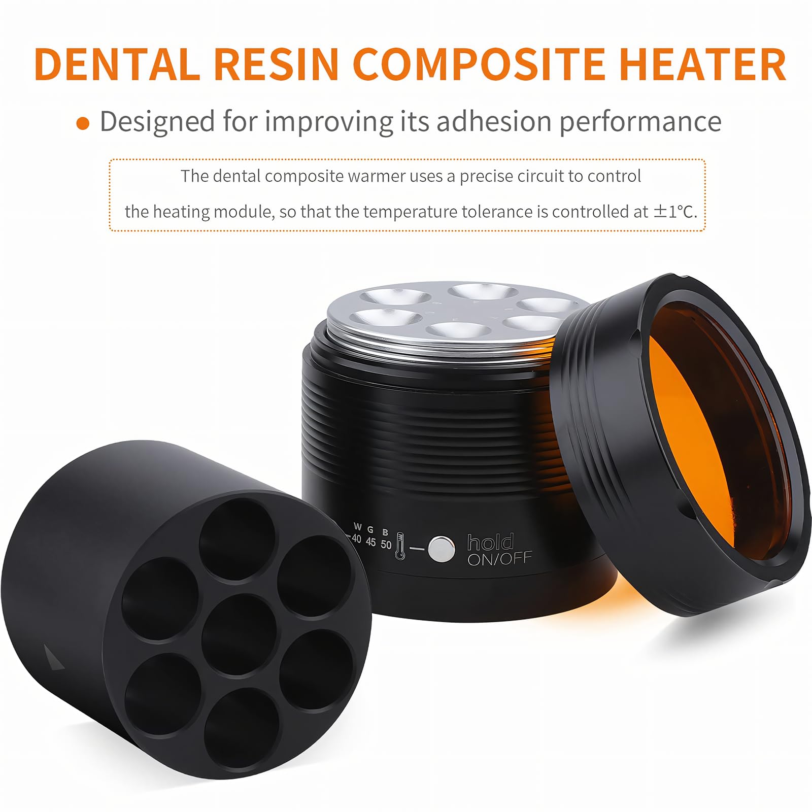 Scaldino Resina Dentale 40℃-50℃ | Riscaldatore per Composito con Coperchio Filtro Luce Regolabile