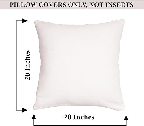 Vista 82 de RELY+ Juego de 2 fundas de almohada de algodón blancas de 18 x 18 pulgadas, fundas cuadradas con cremallera para sofá, sala de estar, fundas Blanco