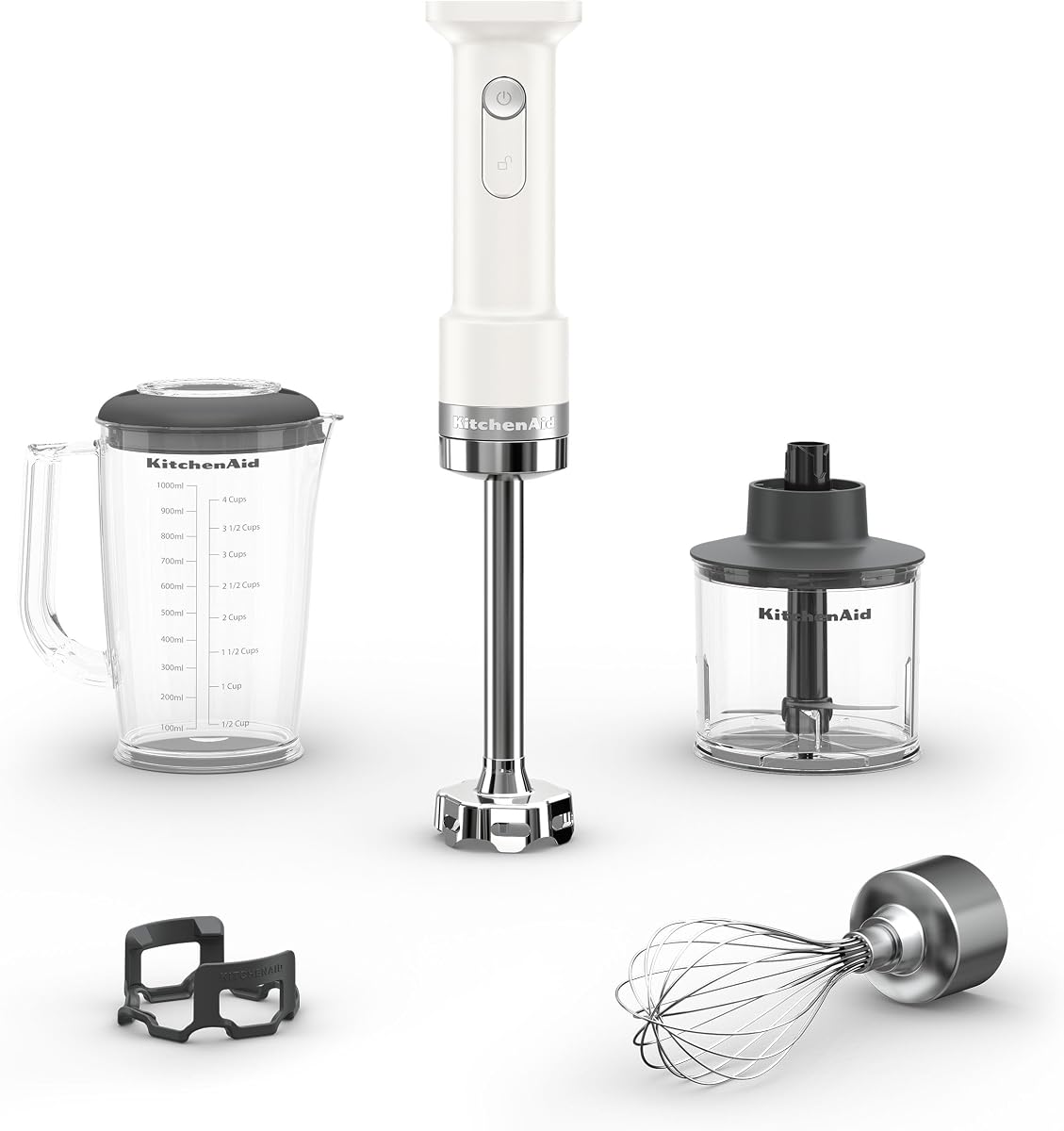 Go Cordless Hand Blender w/Accessories, battery sold separately | Cordless, Includes Whisk-Blending Pitcher-chopper attachments, Battery Sold Separately, Porcelain White, Model KHBRV05PL