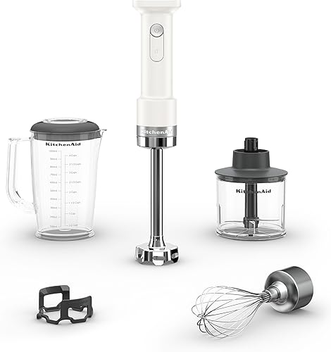 KitchenAid Batidora de mano inalámbrica Go con accesorios la batería se vende por separado, KHBRV05, porcelana blanca