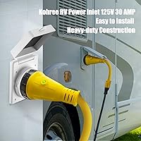 Vista 2 de Kohree Enchufe de Entrada RV de 30 Amperios con Bloqueo Giratorio, Enchufe de Entrada de Alimentación Externa NEMA L5-30P con 3 Pines y Tornillos