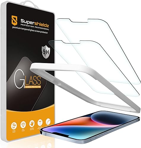Paquete de 2 Supershieldz diseñado para iPhone 13 Pro MaxiPhone 14 Plus 67 pulgadas protector de pantalla de vidrio templado con bandeja de fácil
