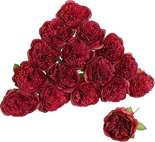 Red Peonies Artificial Flowers Bulk 16pcs Peony Silk Flowers Fake Peonie...