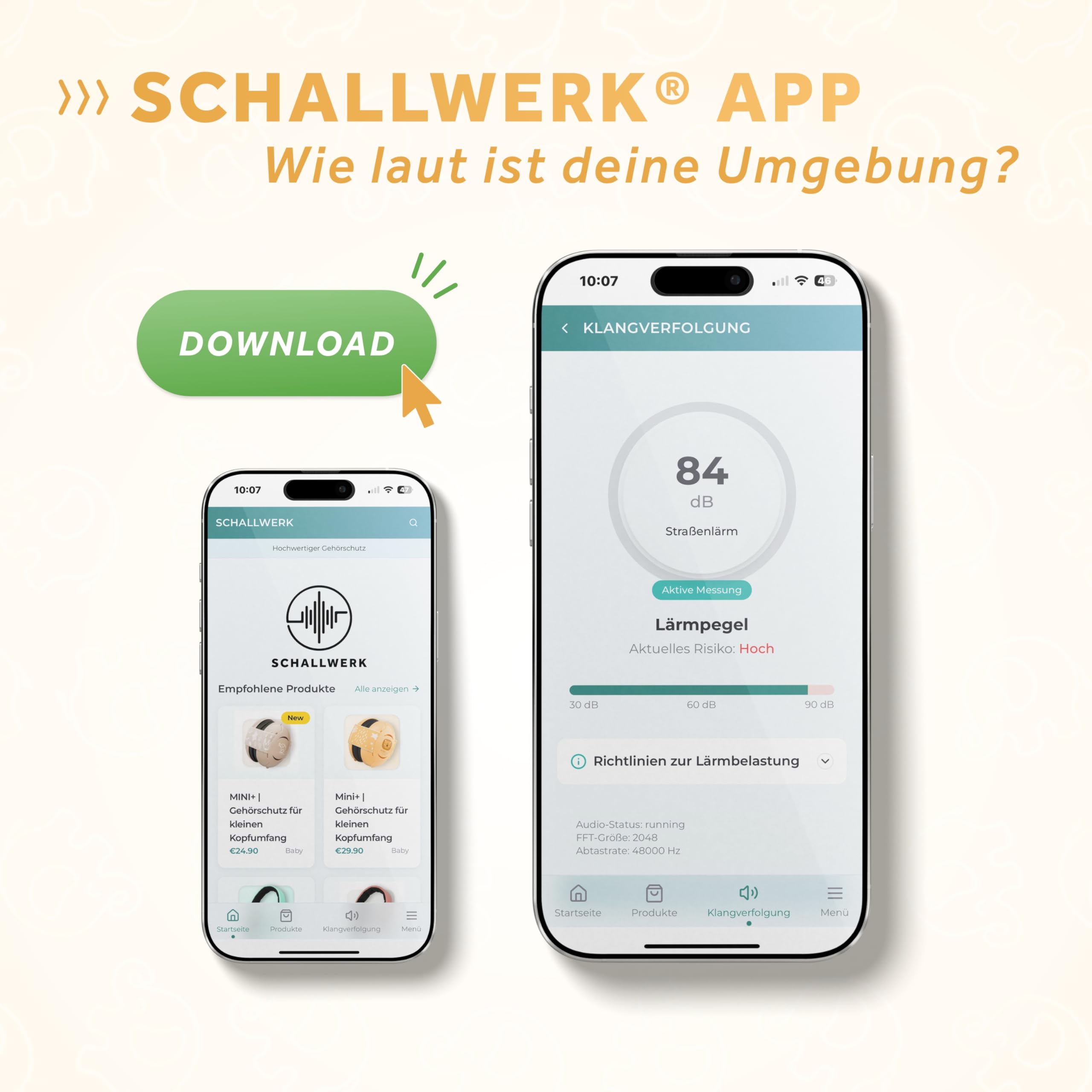 Schallwerk ® Mini+ (Lion Yellow) Gehörschutz Baby & Kinder – Lärmschutz Kopfhörer für Kleinkinder – Hochwertige Ohrenschützer & Hörschutz speziell für Babys