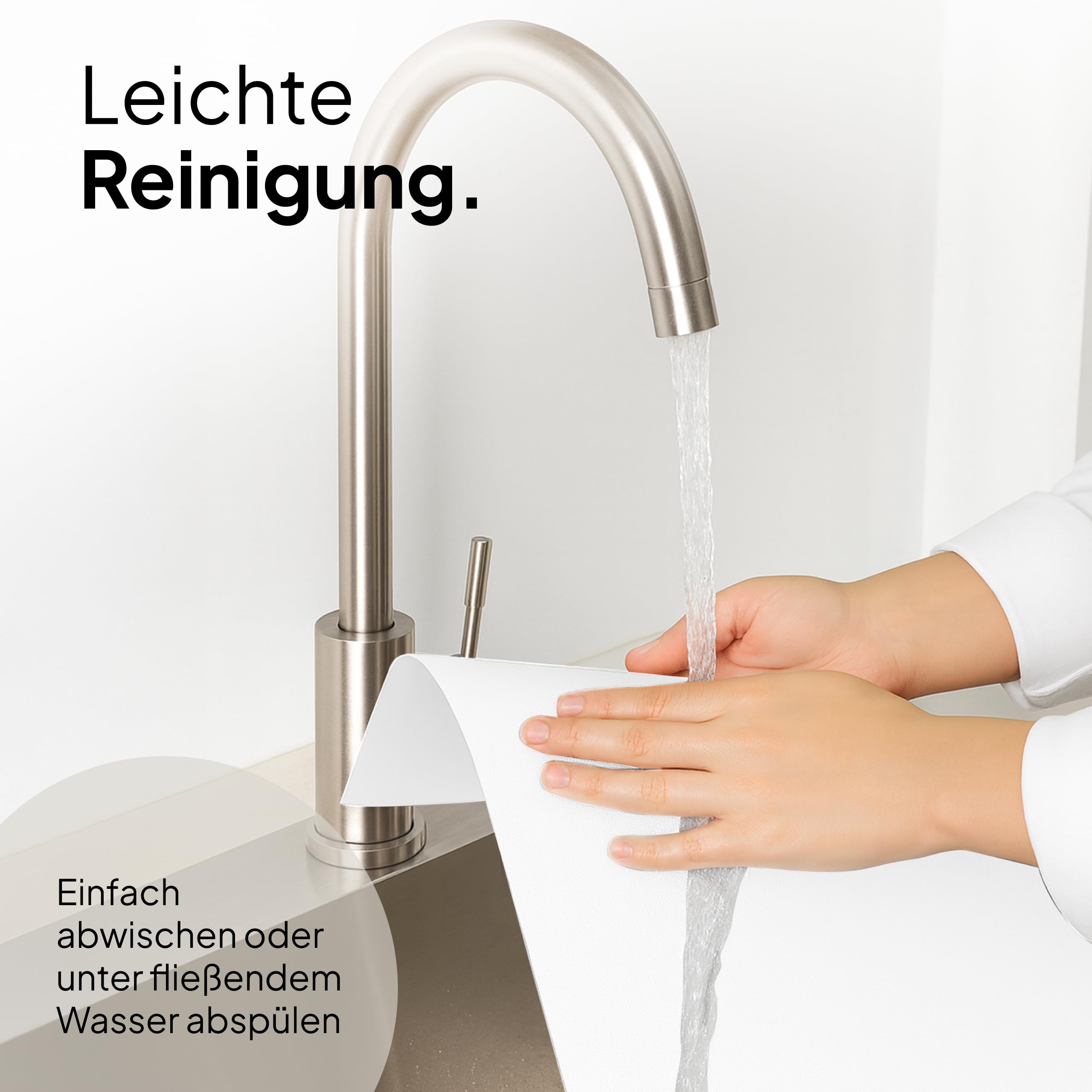 Pretty PAW® Napfunterlage Katze 60x40cm – Zubehör für Pretty Paw Trinkbrunnen & Futternapf | rutschfeste & wasserdichte Futtermatte Bodenschutz für Katzen Wassernapf & Fressnapf (Weiß, Extra Breit)