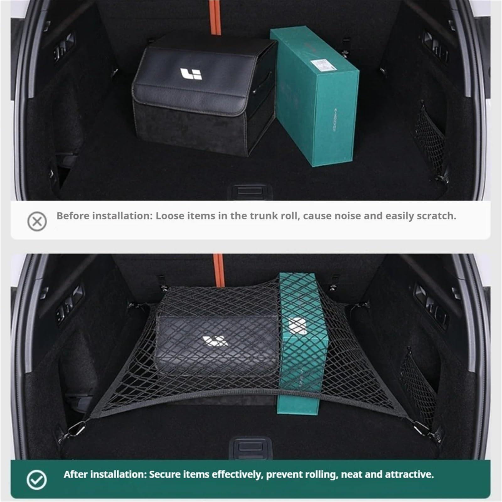 Rete portaoggetti Auto Cargo Net for Car Specialized Trunk Fixed Luggage Storage Organizer Mesh Bag Auto Interior Holder(L6 L7 L8 L9-A)