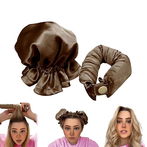 Rizador de pelo sin calor, paquete de 2 rizadores de cabello sin calor cubiertos de satén para cabello largo, varillas flexibles para rizos sin