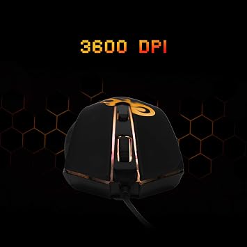 ZEBRONICS Zeb-Clash - Premium USB Gaming Mouse with 6 Buttons, High Resolution Gaming Sensor 3600 DPI, Mulitcolor LED