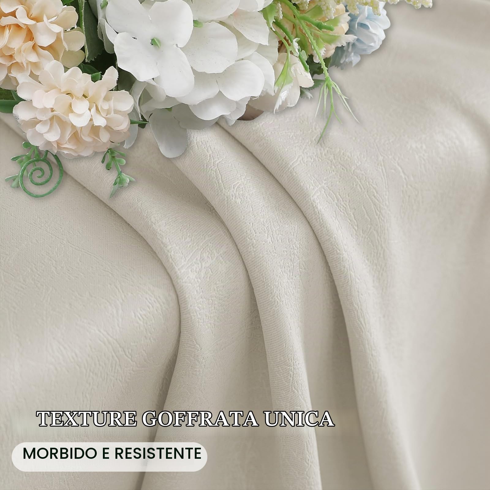 Ystyle Tende Oscuranti per Interni 2 Pezzi, 140x300 CM, Termiche Isolanti, Anti-Rumore, con Anelli, Tenda Moderna Per Camera da Letto e Soggiorno, Beige
