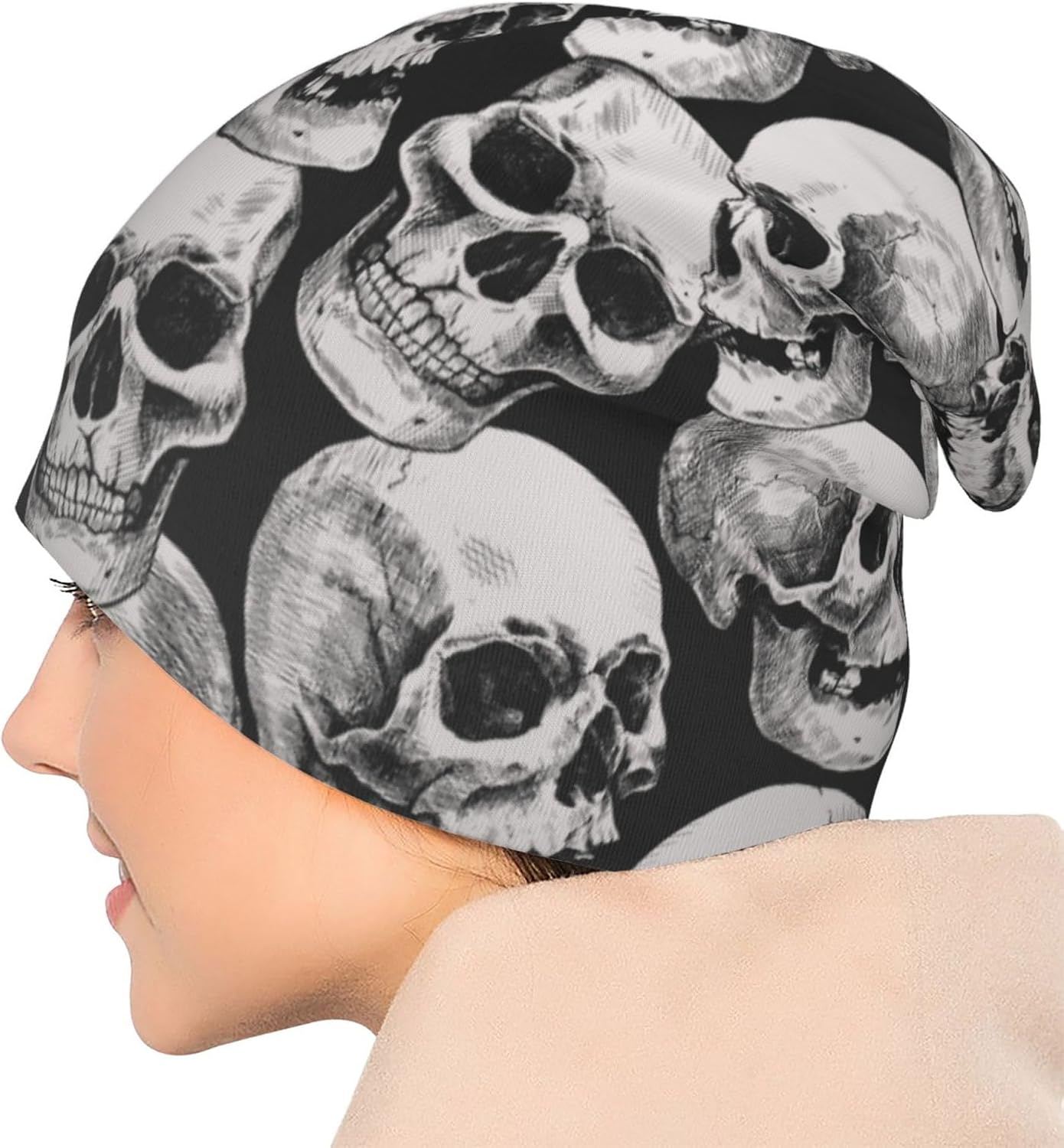 Beanie Hat Slouchy Knitted Cap for Adults Men Women Skull Hat Cancer Chemo Headwear Gift Jogging Cycling Warm Cap
