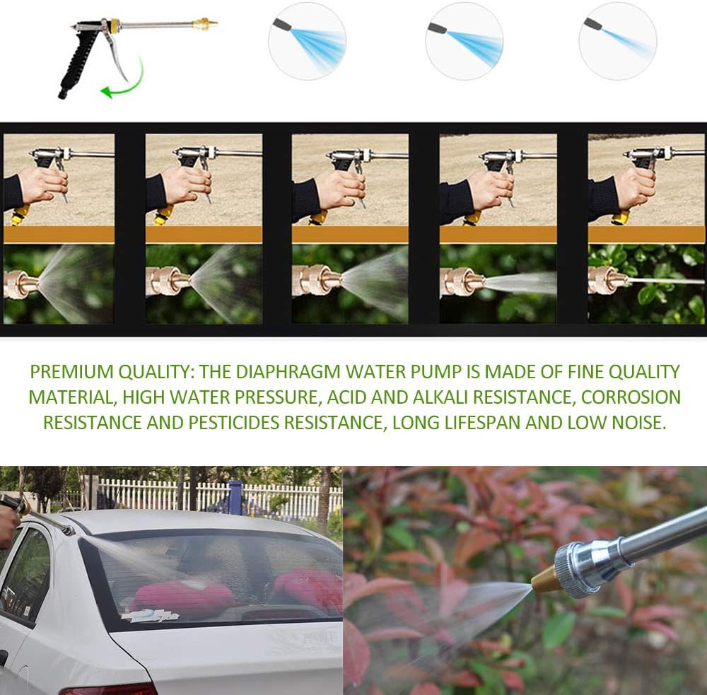 MASO Car Pressure Washer Power Pump Portable Pressure Electric Wash kit 12V 80W Water Pump Nozzle Spray for Auto Motorcycle Home Garden Cleaning