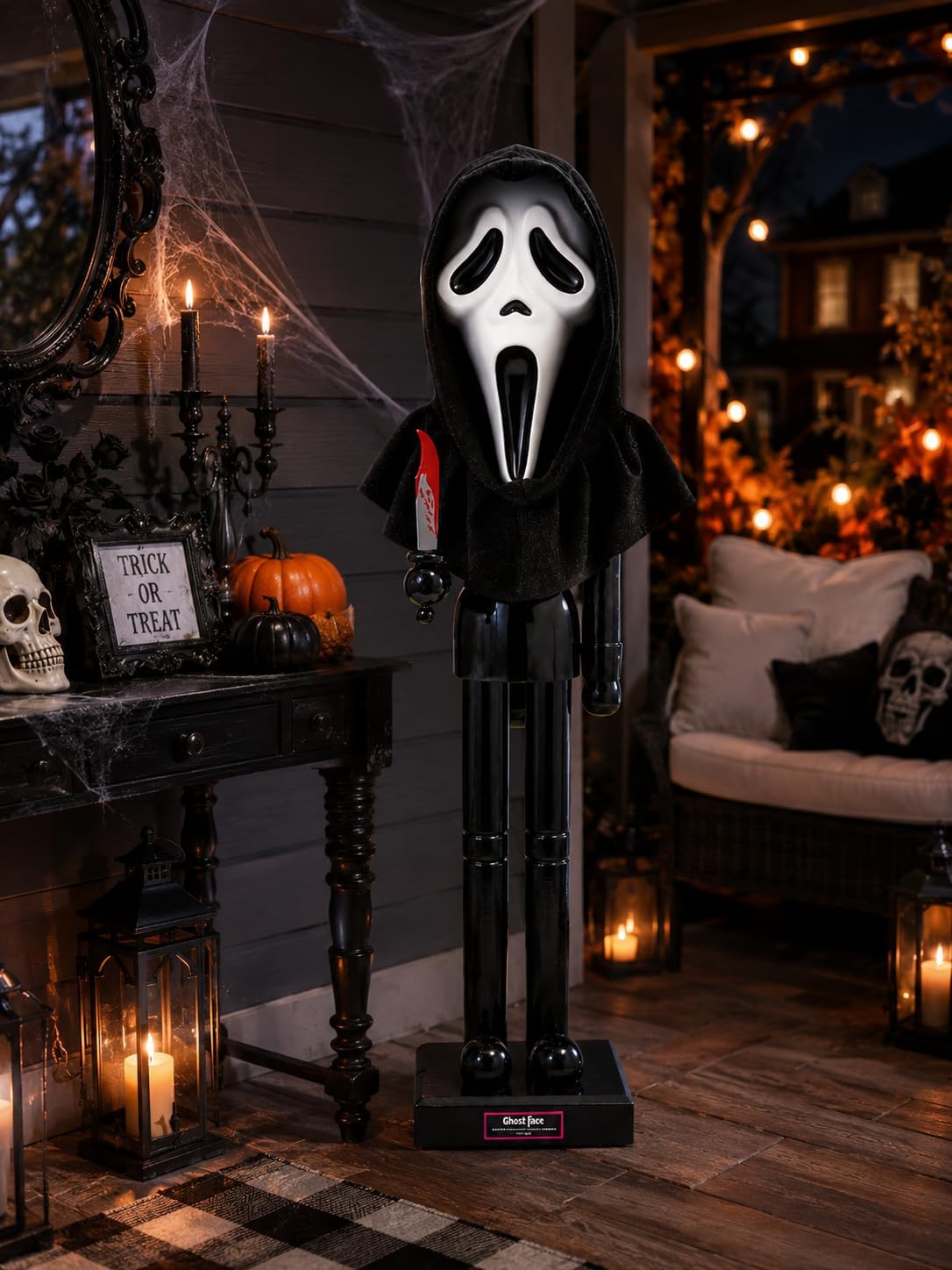 Fun Express 3 Foot Ghostface Collectible Holiday Horror Nutcracker - Halloween Decoration