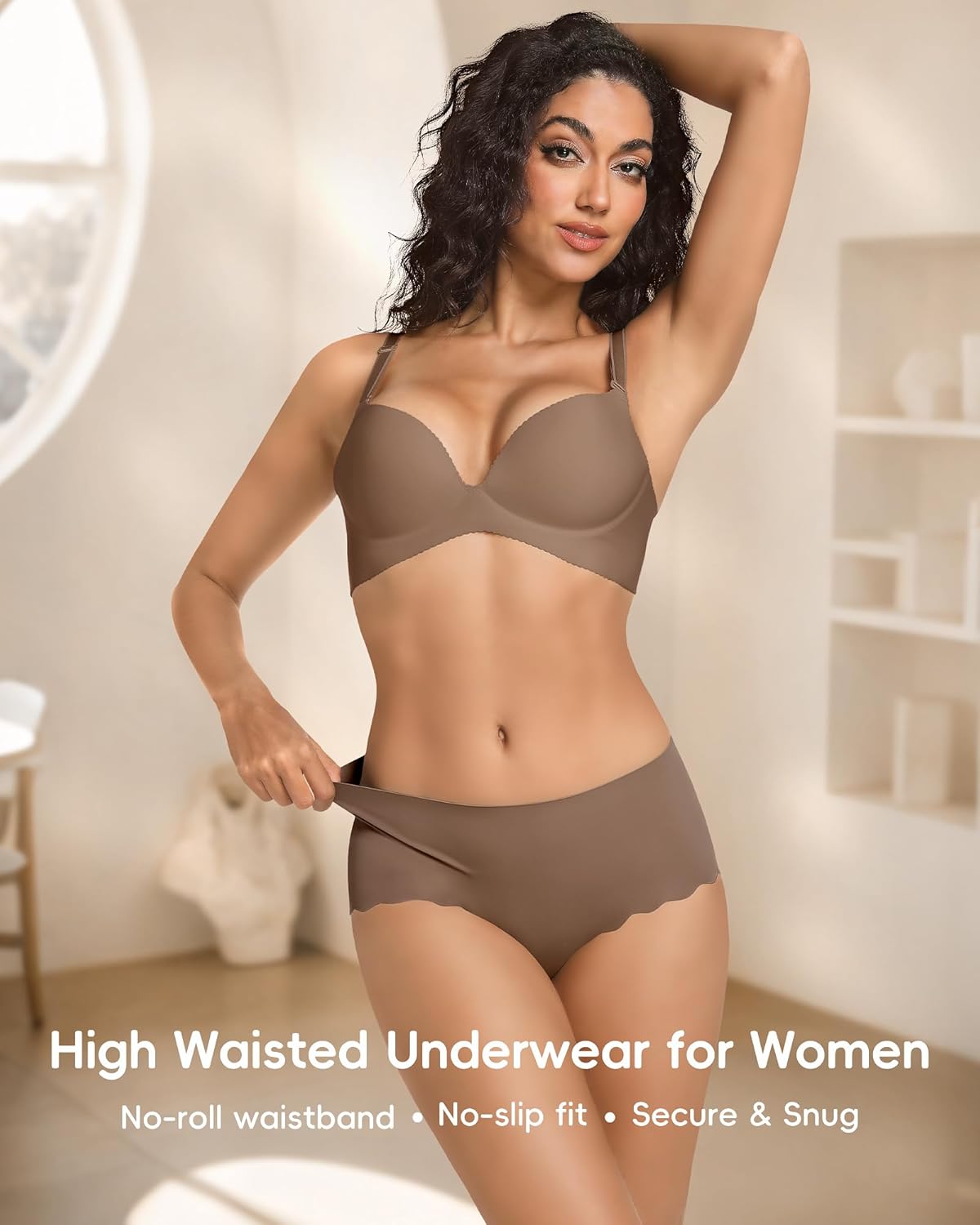 Seamless Underwear for Women No Show No Panty Line Womens Panties High Waisted Ladies Comfortable Briefs 5 Pack - Image 2