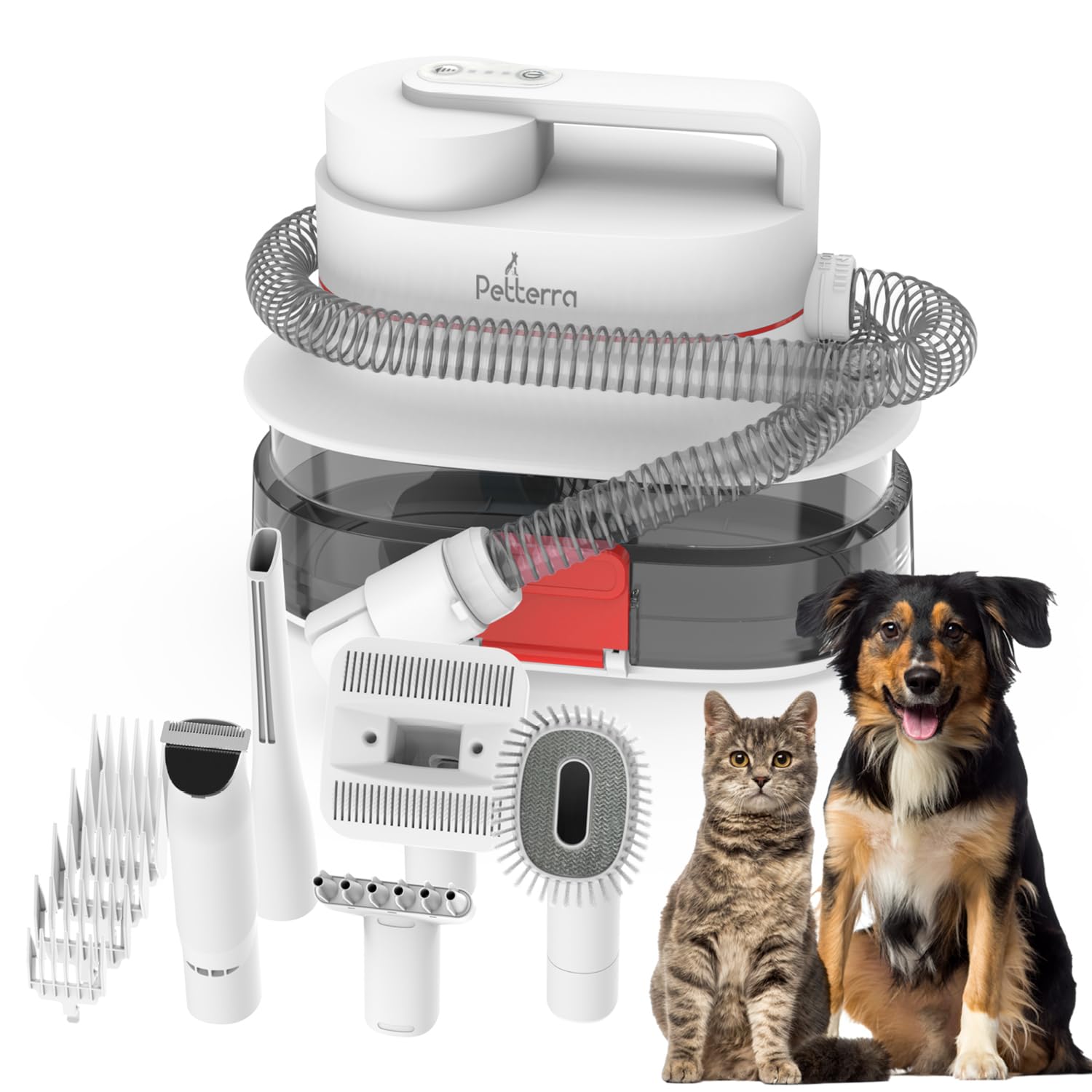FurCare Pro 3-in-1 Grooming Kit with Vacuum Suction (99%) - Pet Dryer, Professional Clippers &amp; Efficient Grooming Tools, 4L Dust Cup, Low Noise, Ideal for Dogs, Cats, and More