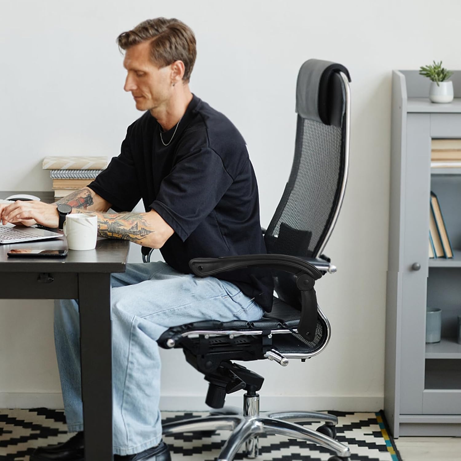 Sturdy Plastic Chair Armrest Replacement for Home Office Chairs Fit Armrests with Contoured Grip for Comfortable Daily Use and Easy Installation