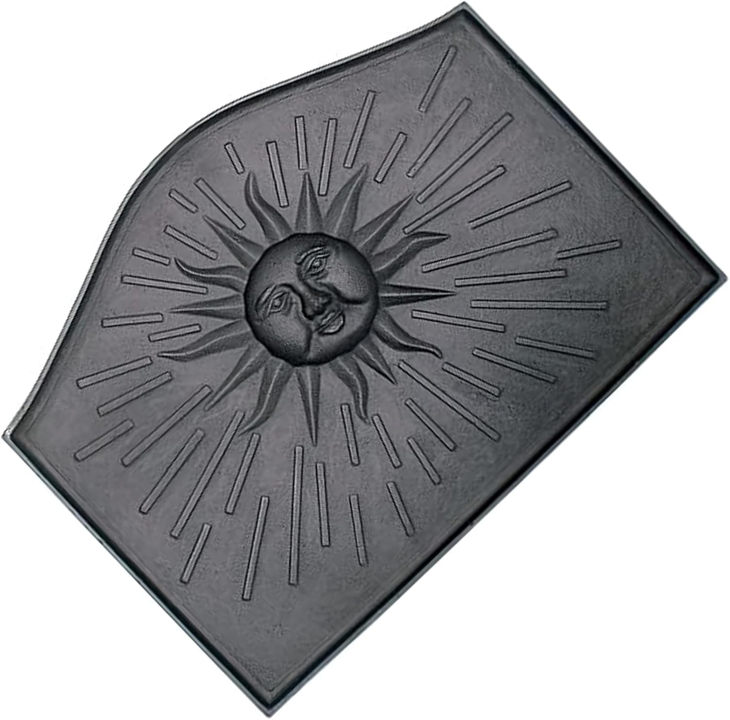Sun Cast Iron Fireback Heavy-Duty Fireplace Heat Reflector with Sun Design, Durable Black Finish, Simple & Sturdy Construction, Protects Firebox Wall, 24 x 0.25 x 18 Inches