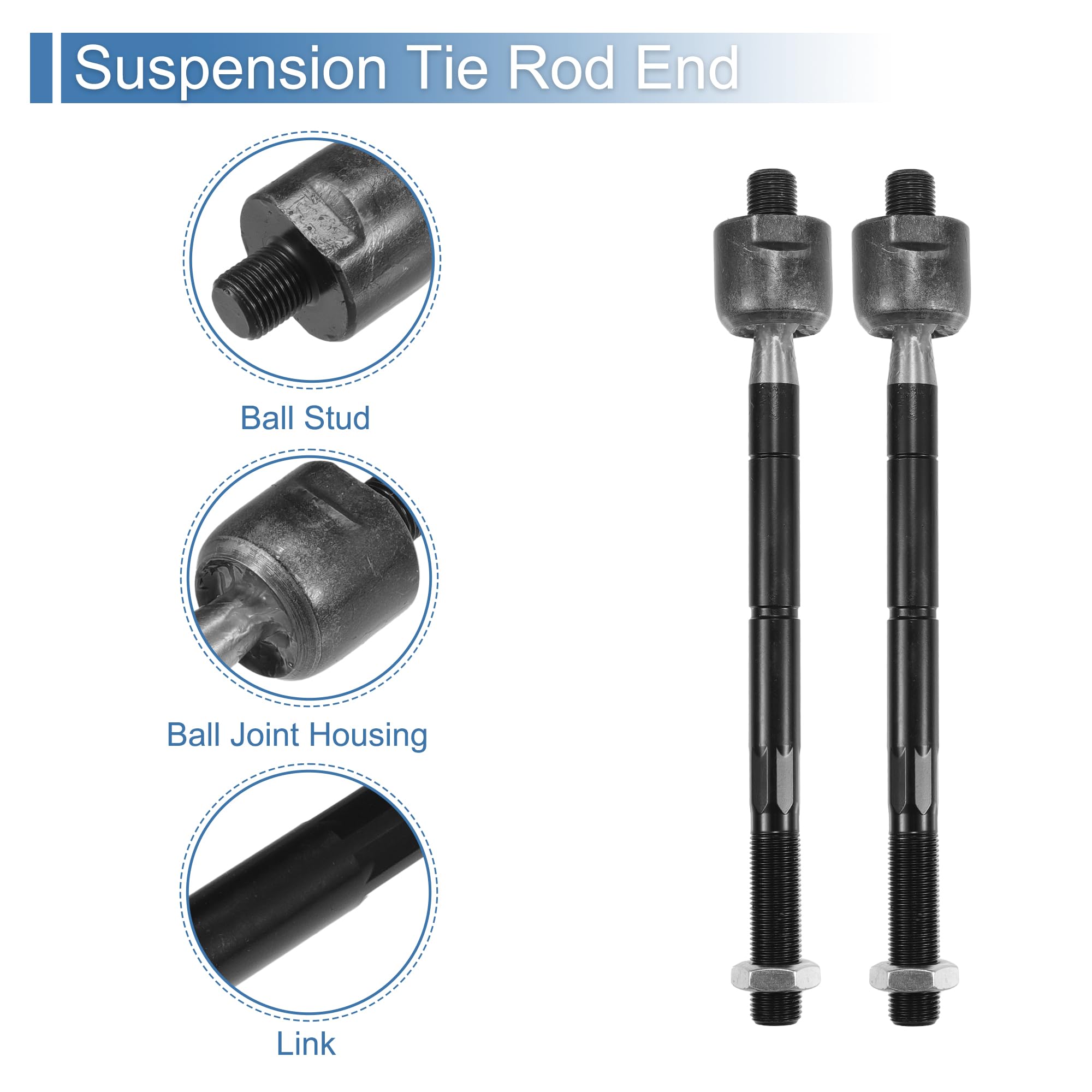 Torsiva Front Tie Rod End Link Set For Toyota RAV4 2006-2018 - 4 Piece Inner & Outer Tie Rod Assembly Kit - View #2