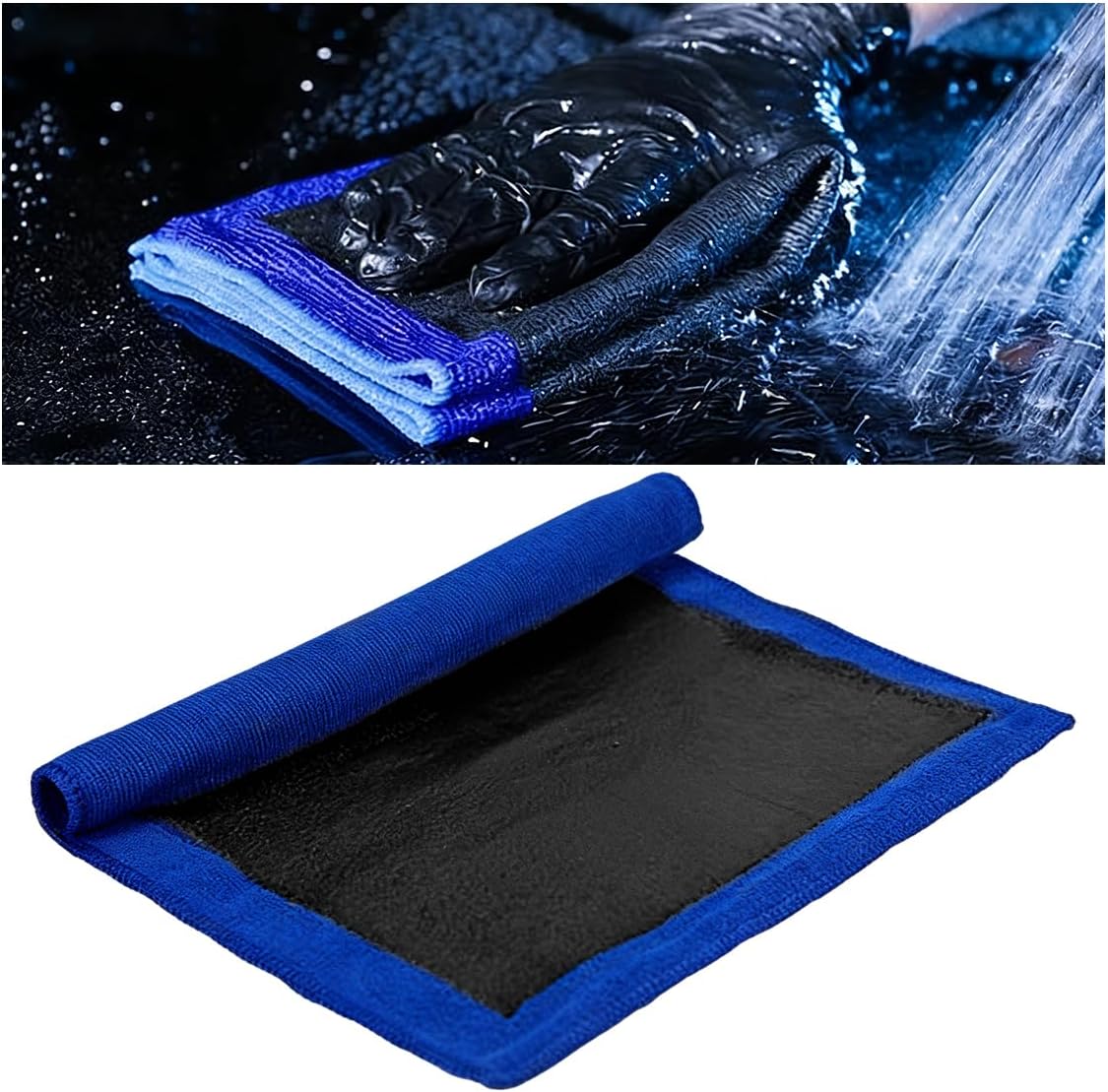Clay Bar Towel for Auto Detailing, 12 x 12 Inch Fine Grade Microfiber Chamois Towel, No-Scratch Mud Strip Cleaner Tool, DIY Detail Clay Bar Alternative Cloth for Vehicle Detailing (1PC)