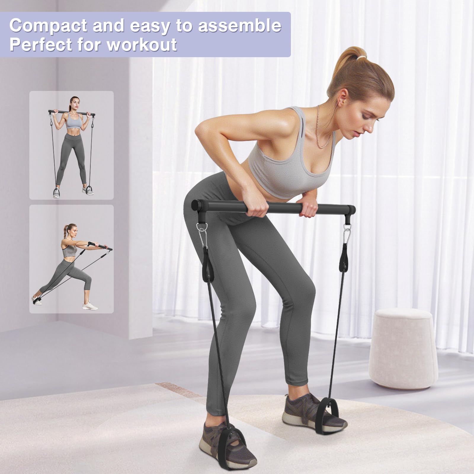 Pilates Board, Pilates Reformer Set, 15 in 1 Multi-Purpose
