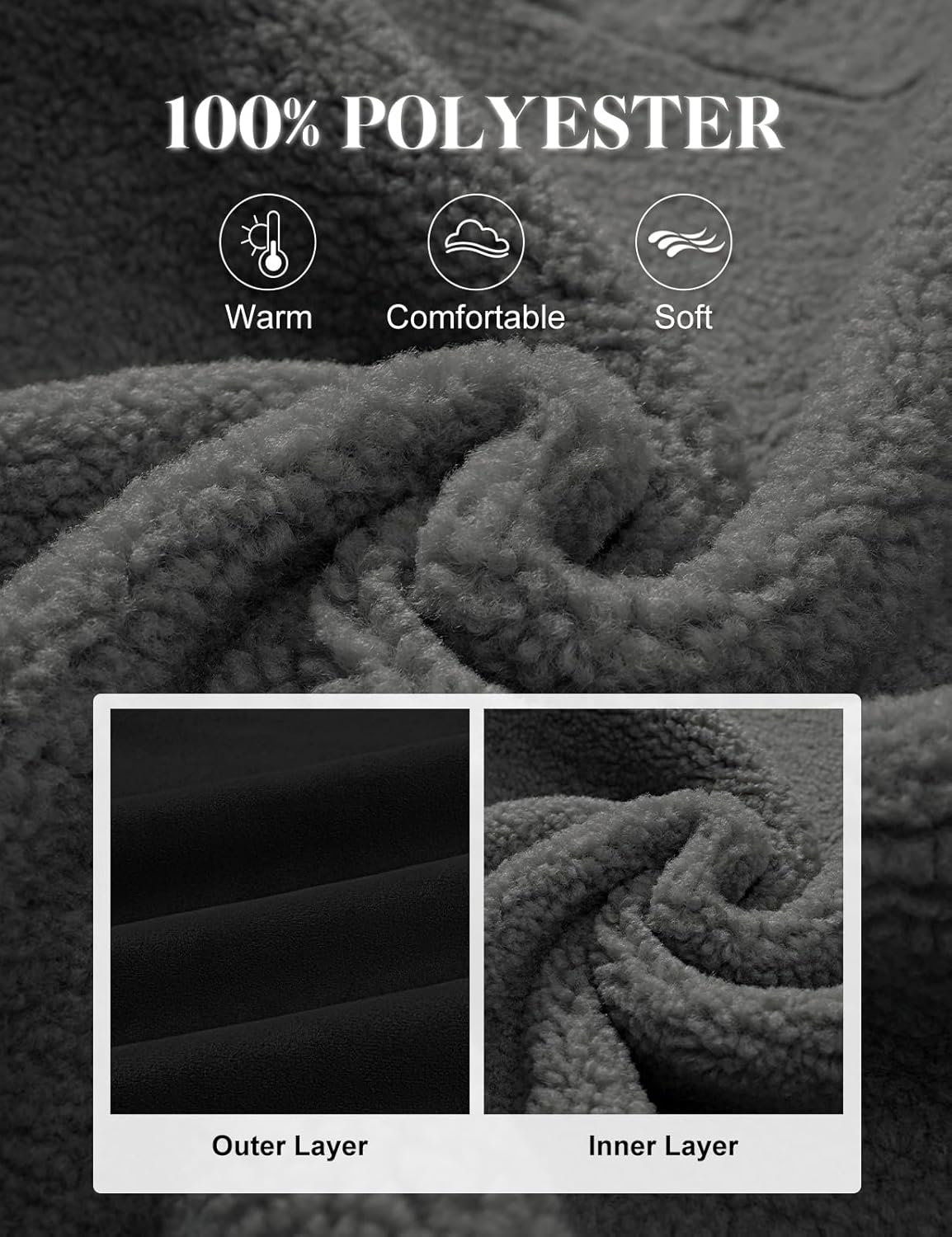 UMIPUBO Women's Faux Suede Coat Sherpa Fleece Lined Oversize Duffle Coat Winter Mid-Length Hooded Toggle Jacket with Pockets - Image 4