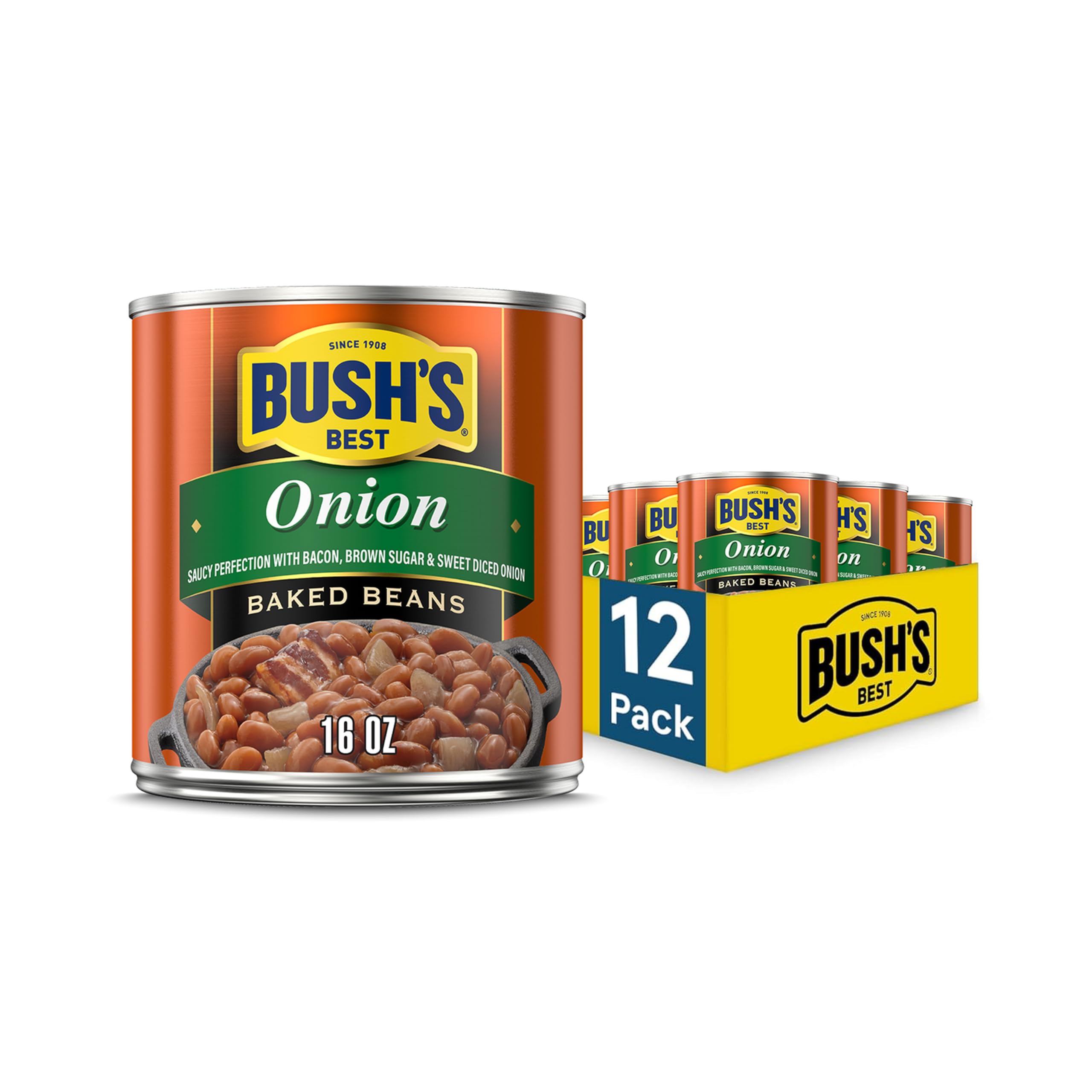 Amazon.com : BUSH'S BEST 16 oz Canned Onion Baked Beans, Source of