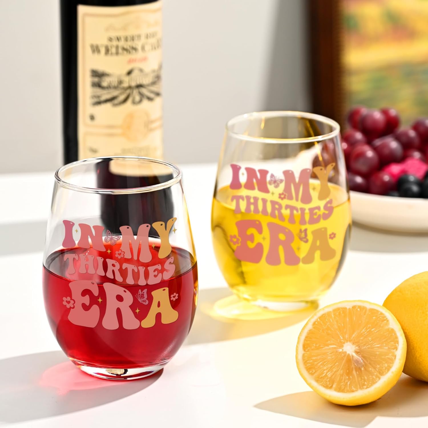 Futtumy In My Thirties ERA Wine Glass, 30th Birthday Gifts for Women, 30th Birthday Gifts for Her, 30 Year Old Birthday Gifts for Sister Wife Mom Coworker Best Friends, Happy Birthday Gifts for Women - Image 4