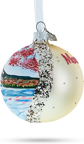 Miniatura 7 de Monte Fuji, adorno navideño de bola de cristal de Japón, 3,25 pulgadas