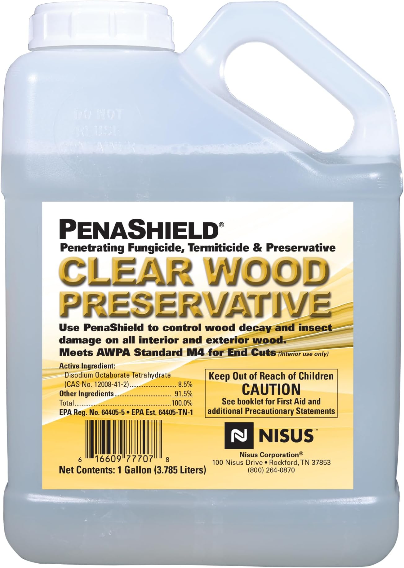 PenaShield Penetrating Wood Preservative, Termiticide and Fungicide, Ready-to-Use Formula for Termites, Carpenter Ants, Wood-Boring Beetles, Wood Decay Protection, 1 Gallon