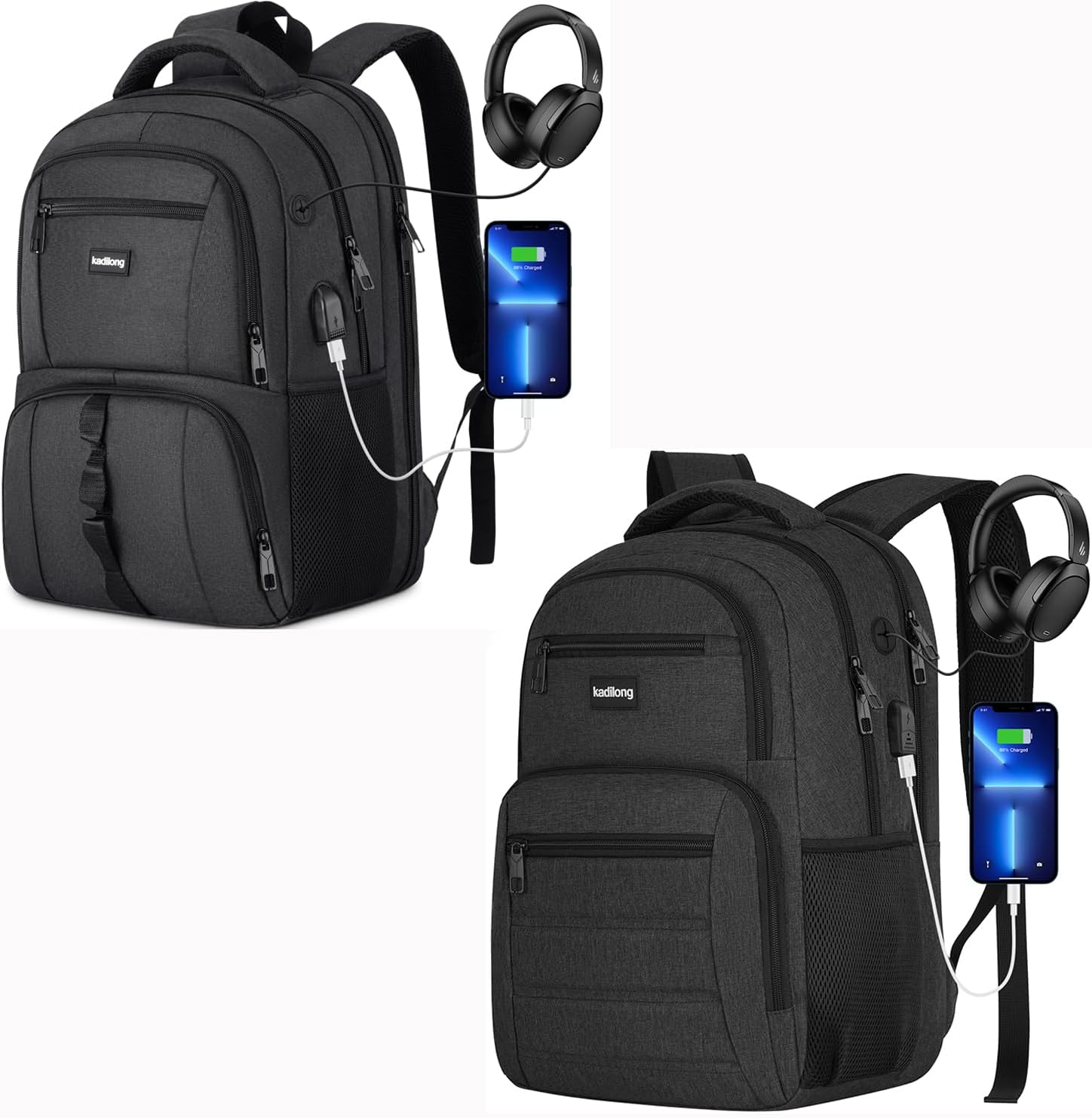 Laptop Backpack for Men Women,College School Bookbags Computer Bag Gift for Teenage Boys Girls,Business Travel Back Pack Anti Theft with USB Charging Port Fits 15.6 Inch Notebook,Water Resistant