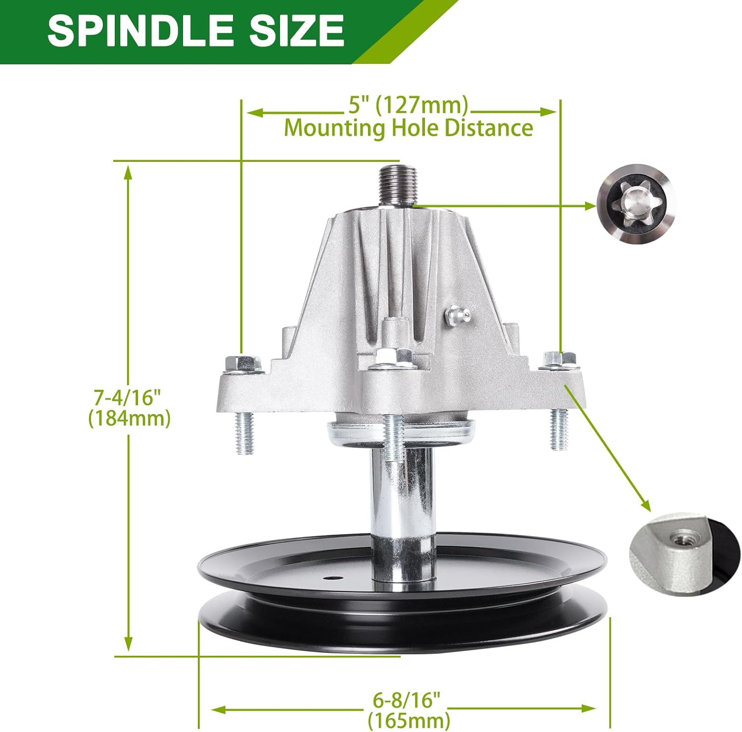 918-05078 618-05078 918-05078A CP 30-8024 Stens 285-167 80-11-798 Spindle Assembly, Compatible with Cub Ca det rzt s46 MTD zt s46 Lawn Mower Deck (2 Pack)